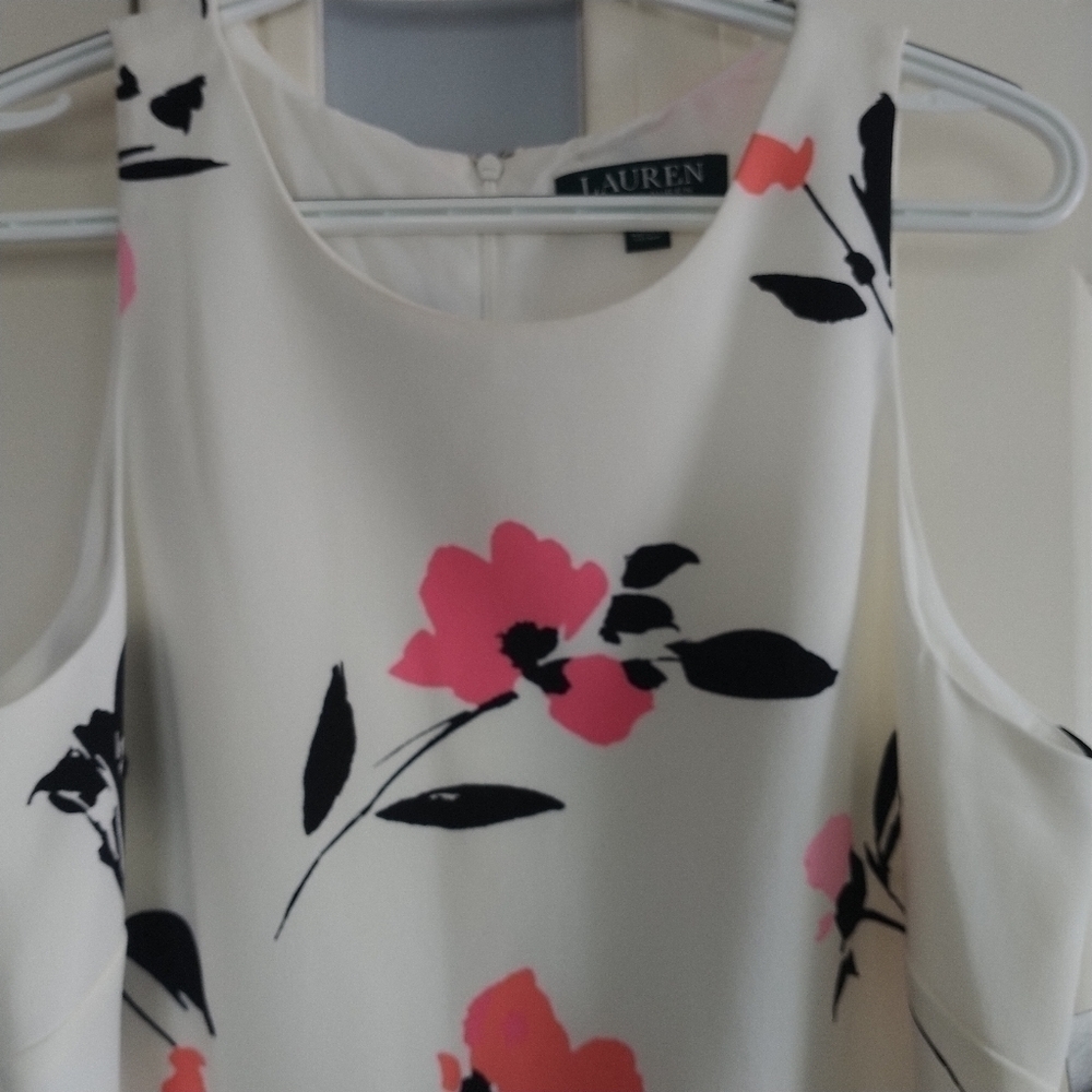 LAUREN Ralph Lauren Shift Dress Scoop Neck Sz 12 - Picture 3 of 12